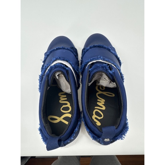 Sam Edelman Navy Blue Canvas Slip On Shoes, Frayed Trim Women US 6 EUR 36 NEW - Picture 5 of 7